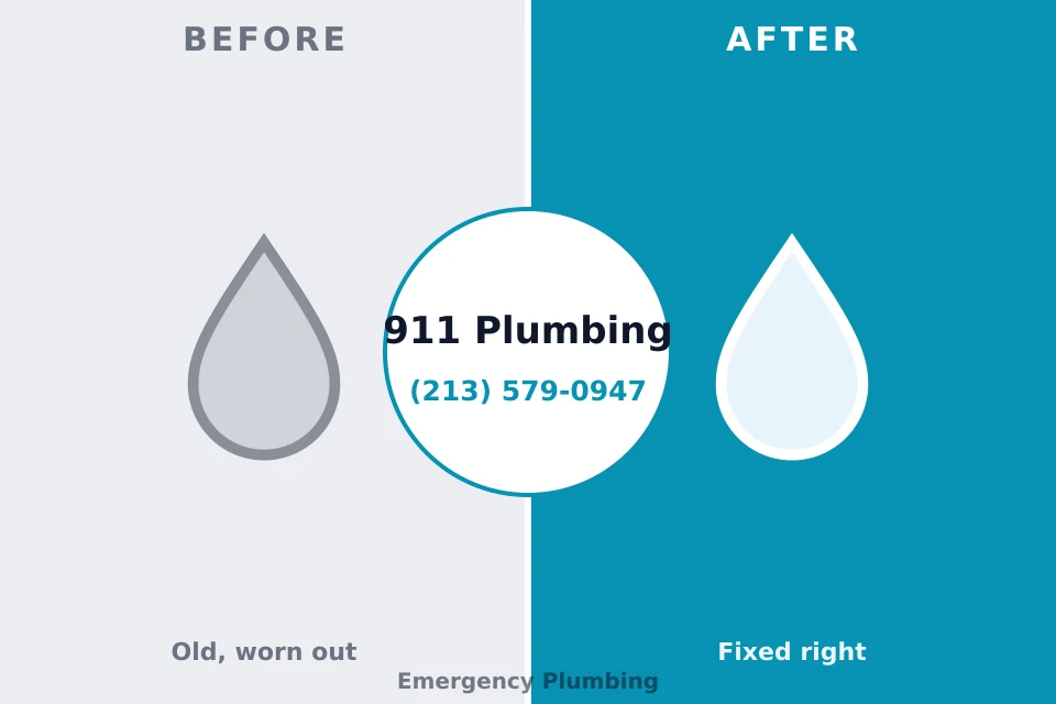 Before and after: plumbing repair Santa Claus, IN